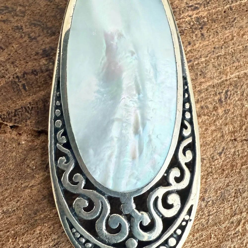 Samuel B. Mother of Pearl Shell and Sterling Silver Drop Earrings - Picture 3 of 9